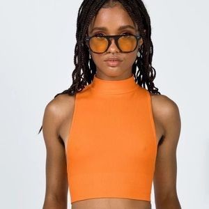 Princess Polly Orange Mock Neck Top